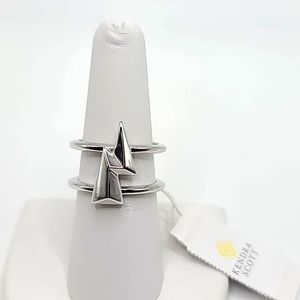 Kendra Scott Silver Bolt Double Band Ring Sz. 8